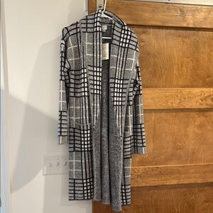 a new day Black and White Plaid Cardigan